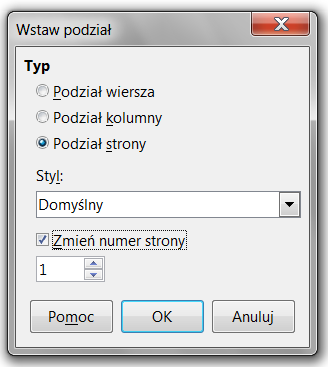 Podział strony na dwa style