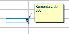 Komentarz do komórki.
